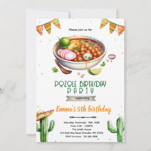 Pozole Birthday party Invitation