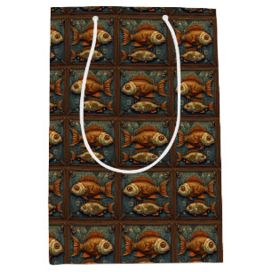 PP 572 Steampunk Fishes 2 of 3 Medium Gift Bag