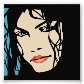 PPA0156 BLACK HAIR BEAUTY SALON SPA FASHION STYLE PHOTO PRINT