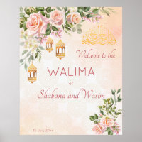 Ppastel cream roses Moroccan lanterns welcome