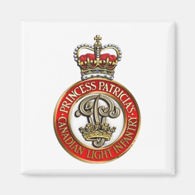 PPCLI Cap Badge on White Back Ground Magnet (Front)
