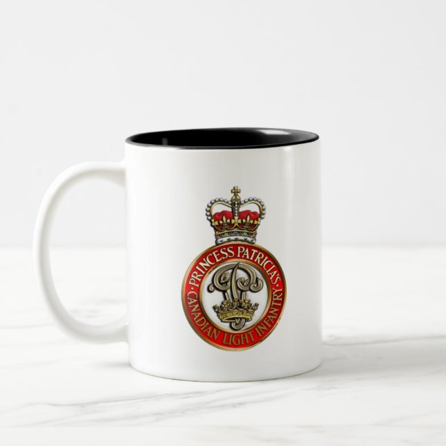 PPCLI Cap Badge on White Back Ground Two-Tone Coffee Mug (Left)