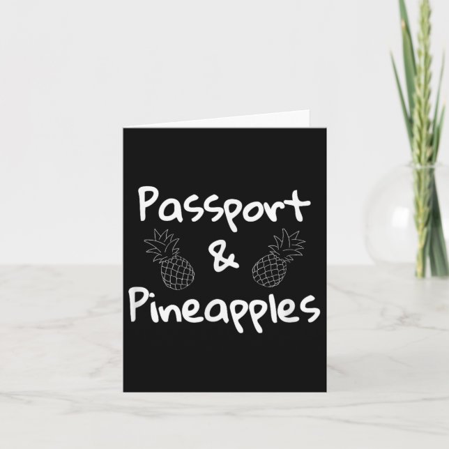 Pport And Pineapples Funny Tropical Vacation  Card (Front)