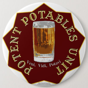 PPU (Potent Potables Unit) (red) 6 Cm Round Badge