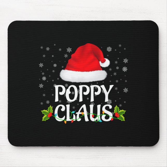 Ppy Claus Christmas Lights Santa Pajama Family Mat Mouse Pad (Front)