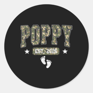 ppy Est 2026 Camouflage Fathers Day Men Daddy Classic Round Sticker