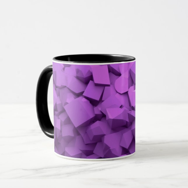 PQExplorer 3D Logo Mug: Vibrant Purple & Fuchsia D Mug (Front Left)
