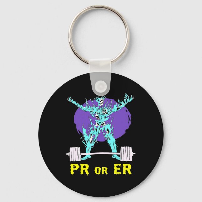 Pr Or Er Gym Weightlifting Bodybuilding Musclebuil Key Ring (Front)