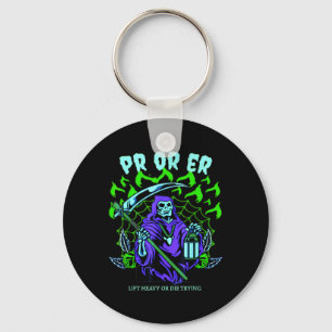 Pr Or Er Gym Weightlifting Bodybuilding Spooky Hal Key Ring