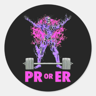 Pr Or Er Weightlifting Bodybuilding Fitness Gym Wo Classic Round Sticker