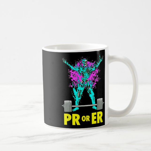 Pr Or Er Weightlifting Bodybuilding Workout Muscle Coffee Mug (Right)