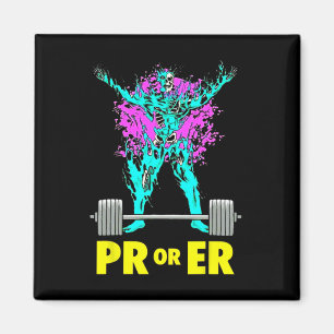 Pr Or Er Weightlifting Bodybuilding Workout Muscle Magnet