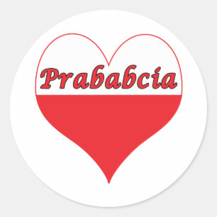 Prababcia Polish Heart Classic Round Sticker