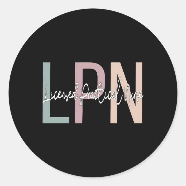 Practical Nurse Boho Lpn Nurse Classic Round Sticker (Front)