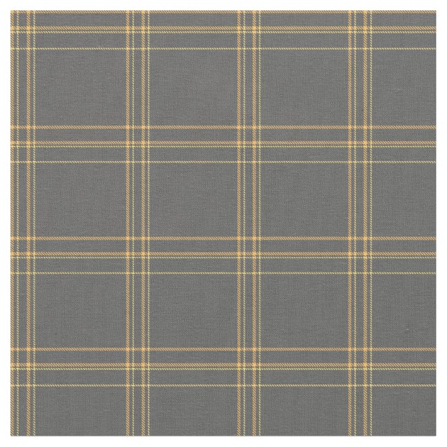 Practical tartan plaid grey yellow cell lumberjack fabric (Close Up)