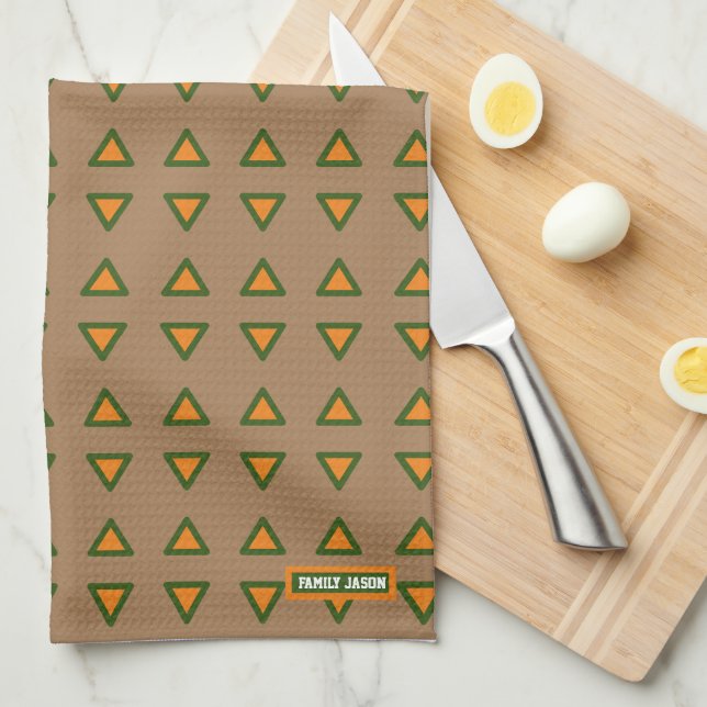 Practical wooden rustic colour brown pattern  tea towel (Quarter Fold)