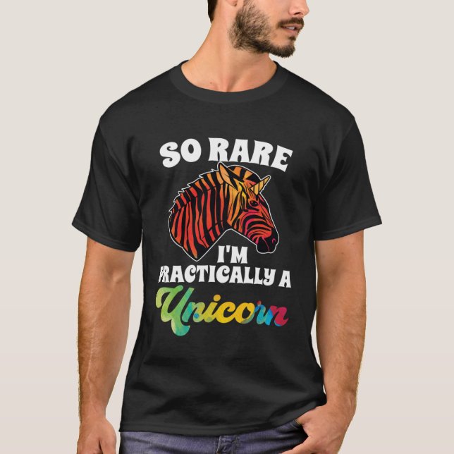 Practically A Zebra Unicorn Rare Disease Awareness T-Shirt (Front)
