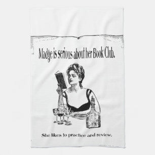 Practice For Book Club Vintage Design Tea Towel