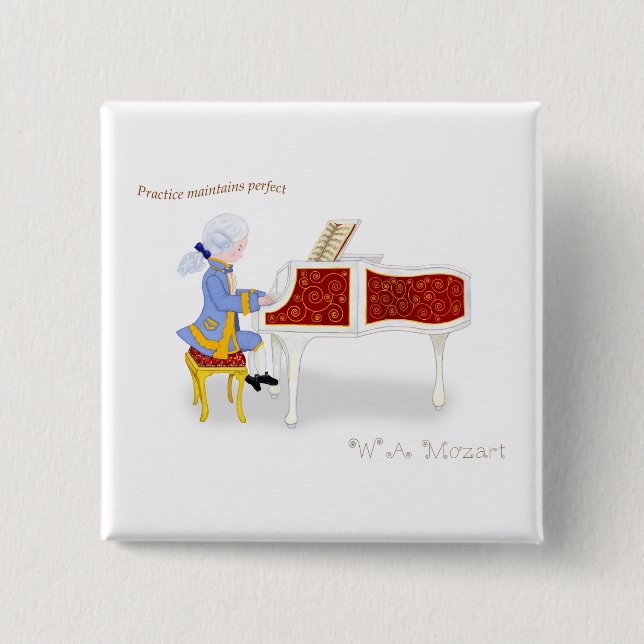 Practice Maintains Perfect 15 Cm Square Badge (Front)