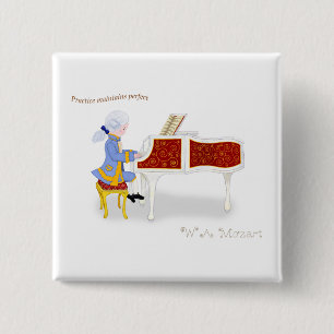 Practice Maintains Perfect 15 Cm Square Badge