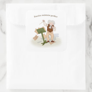 Practice Maintains Perfect Beethoven Conducting Square Sticker