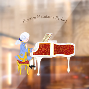 "Practice Maintains Perfect" Mozart Playing Piano