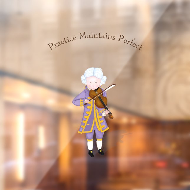 "Practice Maintains Perfect" Mozart Playing Violin (Sheet 2)