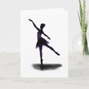 "Practice Makes Perfect" ballerina card - purple