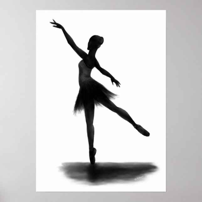 "Practice Makes Perfect" ballerina poster (Front)
