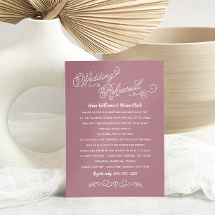 Practice Makes Perfect Pink Rehearsal Dinner Invitation