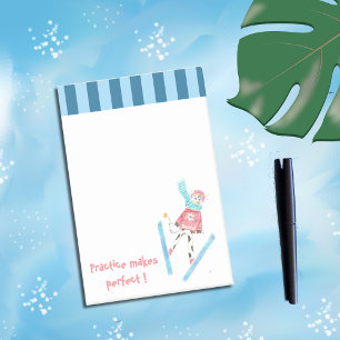 Practice makes perfect ski jumping cow post-it notes