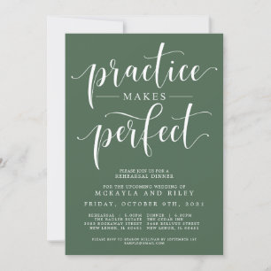 Practice Makes Perfect Wedding Rehearsal Dinner Invitation