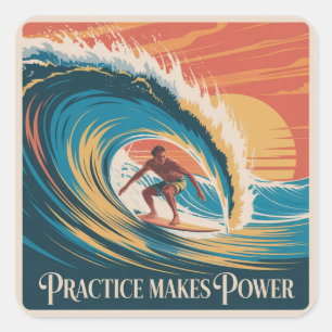 Practice Makes Power Square Sticker