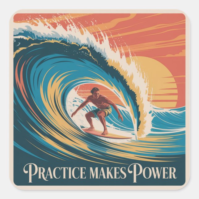 Practice Makes Power Square Sticker (Front)