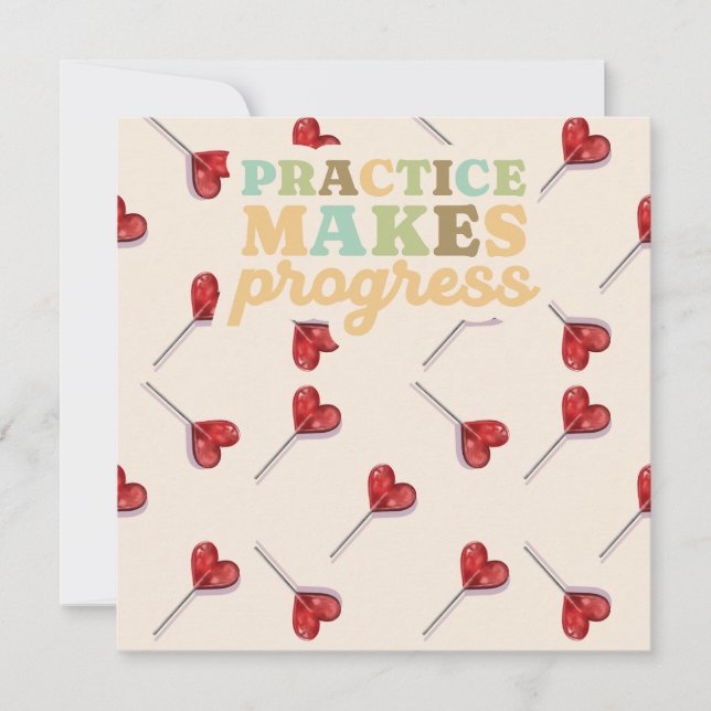 Practice Makes Progress Glossy Poster Thank You Card (Front)