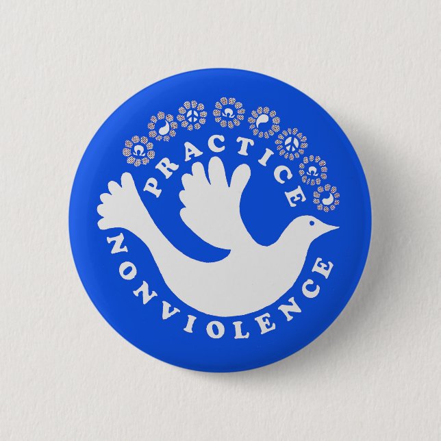 Practice Nonviolence 6 Cm Round Badge (Front)