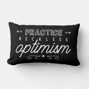 Practice Reckless Optimism Typography Lumbar Cushion