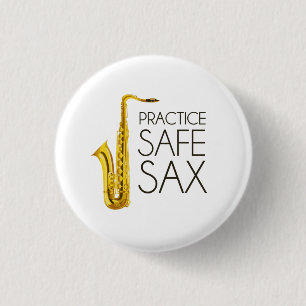 Practice Safe Sax 3 Cm Round Badge