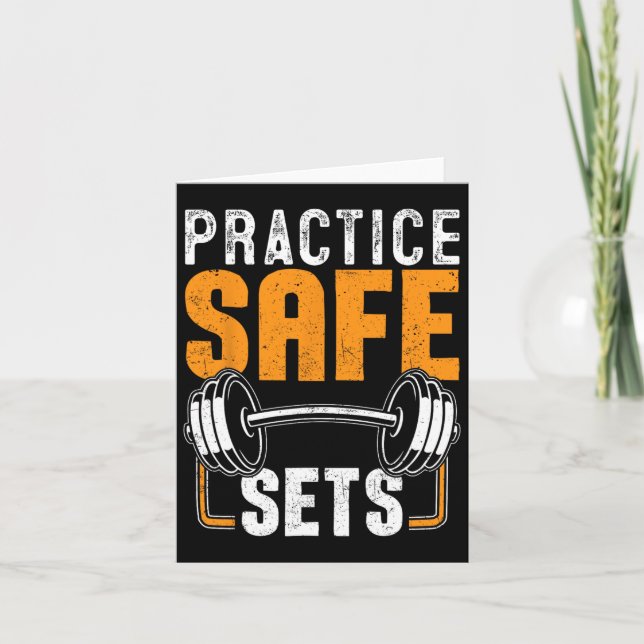 Practice Safe Sets Spotter Weightlifting Bodybuild Card (Front)