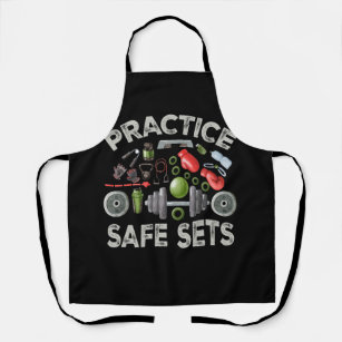 Practice Safe Sets Workout Fitness Weight Lifting  Apron