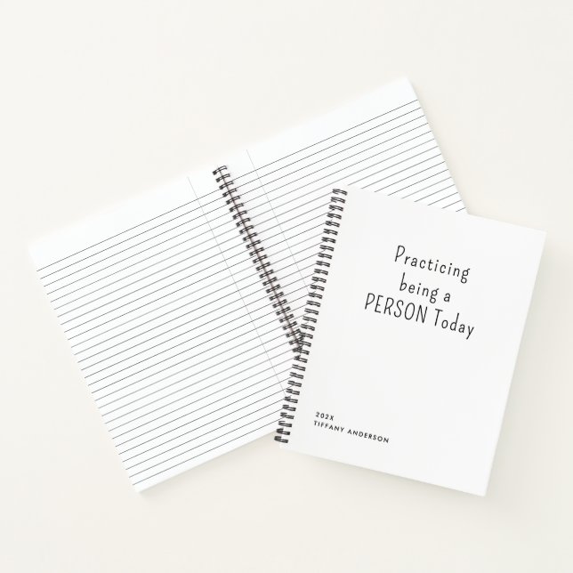 Practicing Being a Person Funny Introverts Gifts Notebook (Inside)