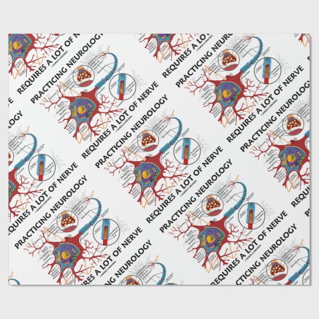 Practicing Neurology Requires A Lot Of Nerve Wrapping Paper (Flat)