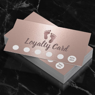 Practitioner Foot Massage Modern Rose Gold Loyalty Card
