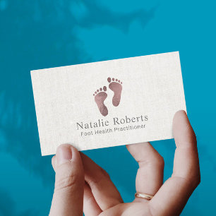 Practitioner Rose Gold Foot Care Elegant Linen Business Card