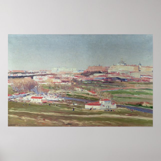 Pradera de San Isidro and Palacio Real Poster (Front)