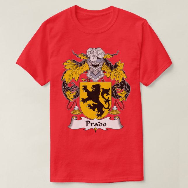 Prado Coat of Arms Family Crest  T-Shirt (Design Front)