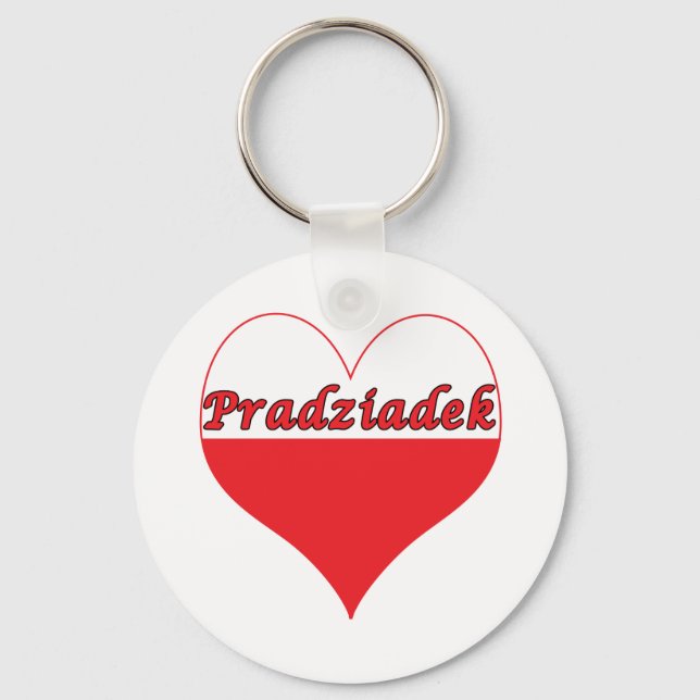 Pradziadek Polish Heart Key Ring (Front)