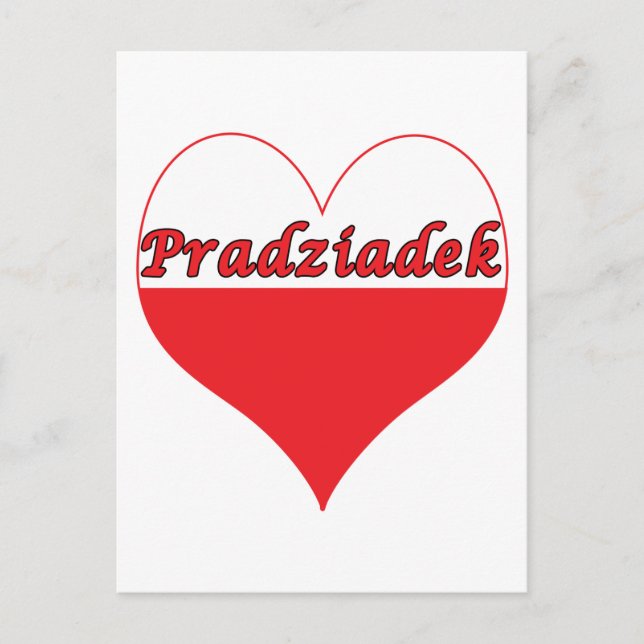 Pradziadek Polish Heart Postcard (Front)