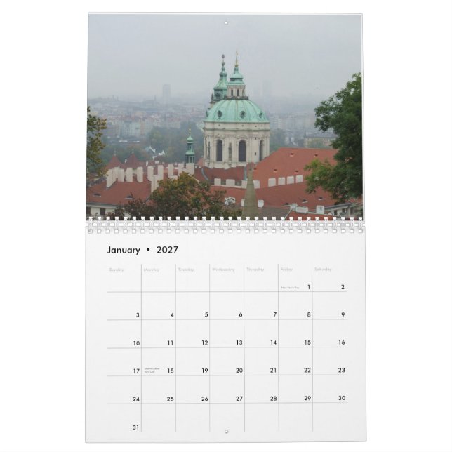 Prague 2013 Travel Calendar (Jan 2027)