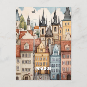 Prague Architecture Postcard